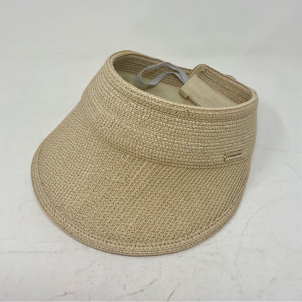 Adjustable Stylish Beige Woven Visor